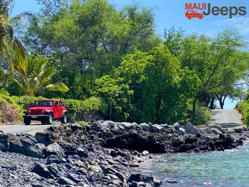 Jeep rental driving near Kihei Maui