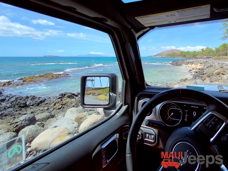 View from our rentajeep in Maui, Hawaii