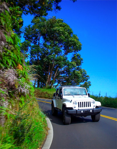 Jeep on the Road to Hana in Maui