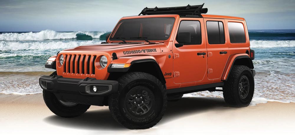 Jeep parked on Maui beach