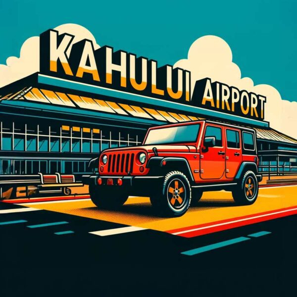 Kahului airport Jeep illustration
